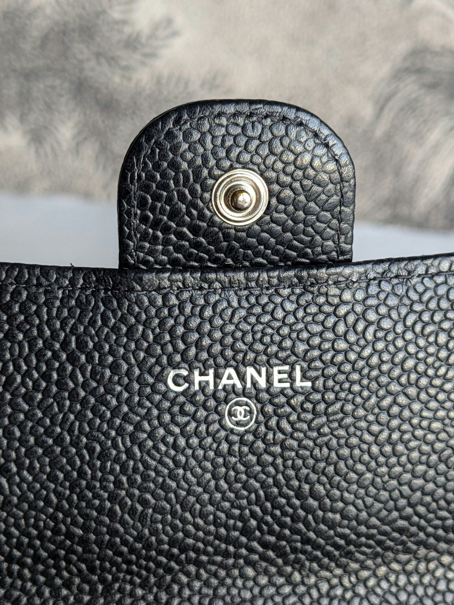 Chanel timeless classic flap long wallet caviar