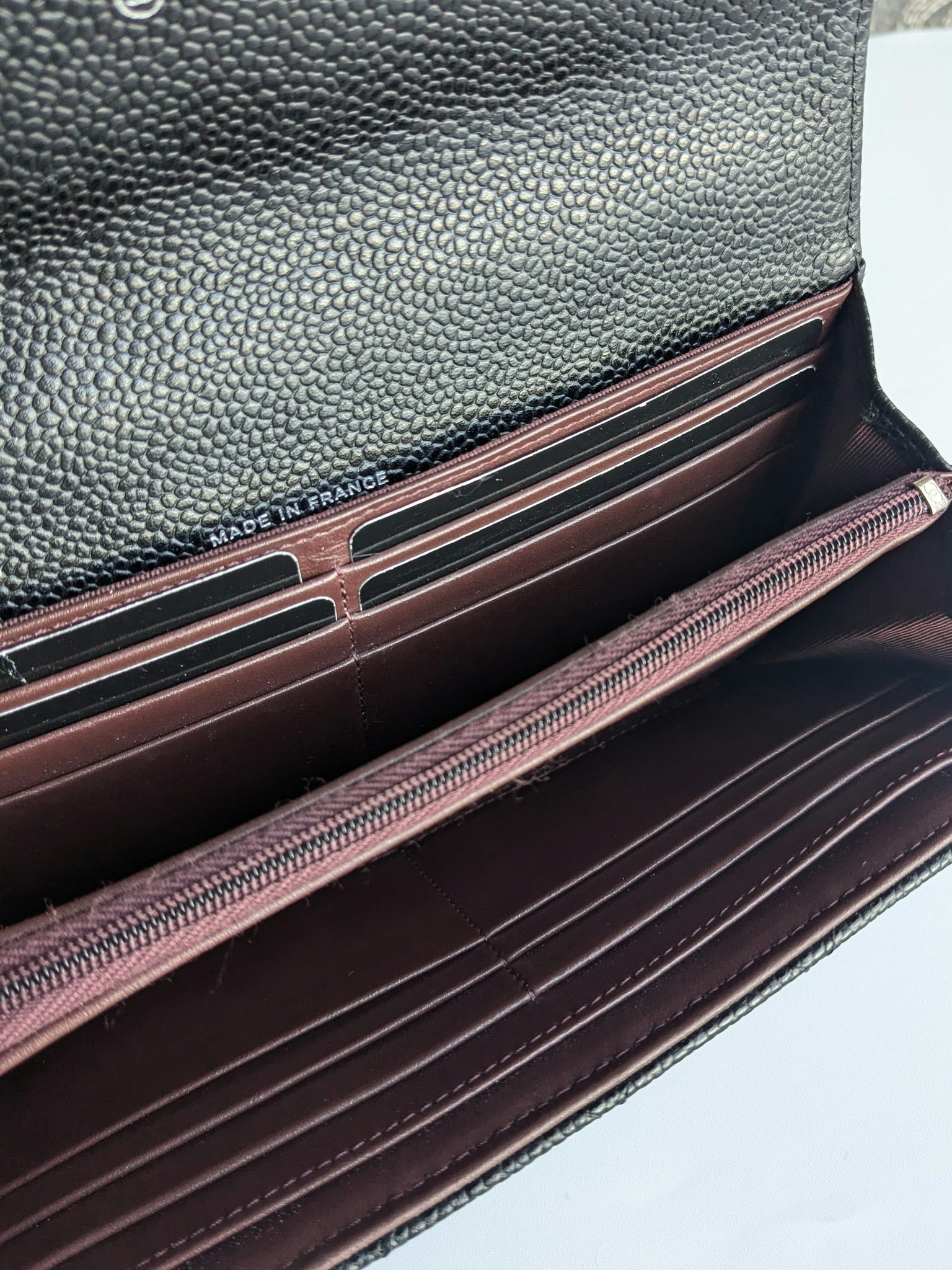 Chanel timeless classic flap long wallet caviar