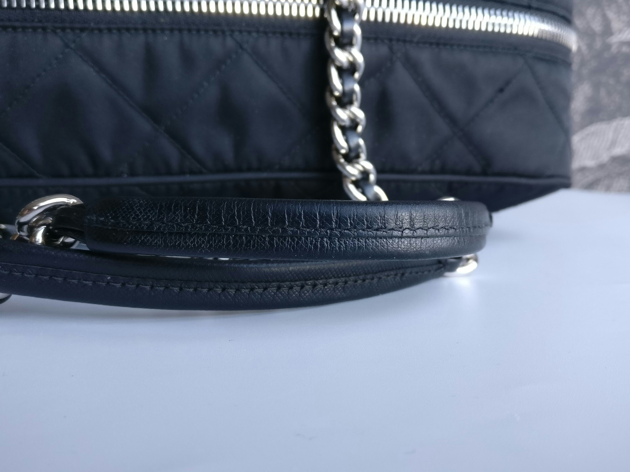 Prada quilted chain bowling bag