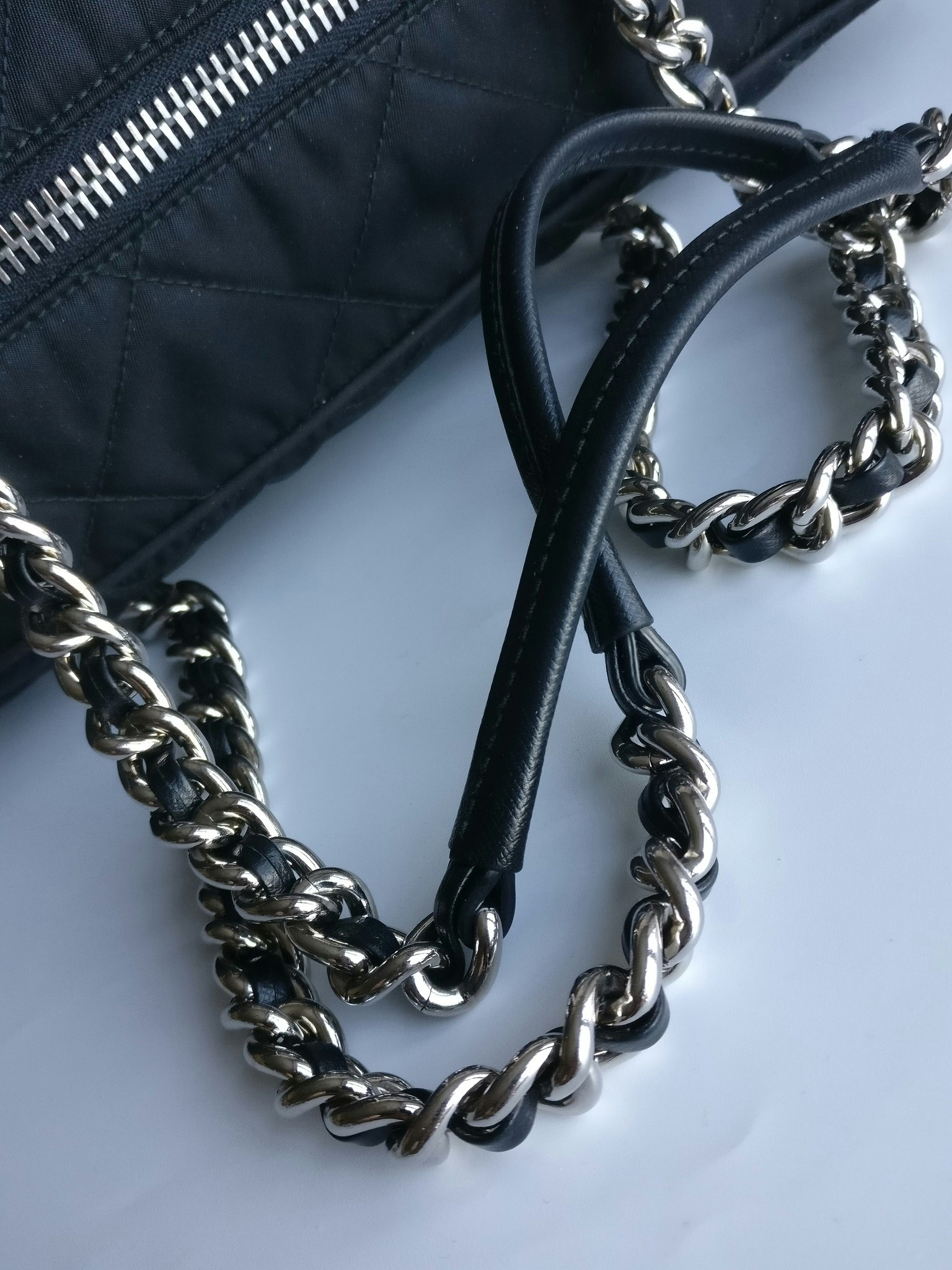 Prada quilted chain bowling bag