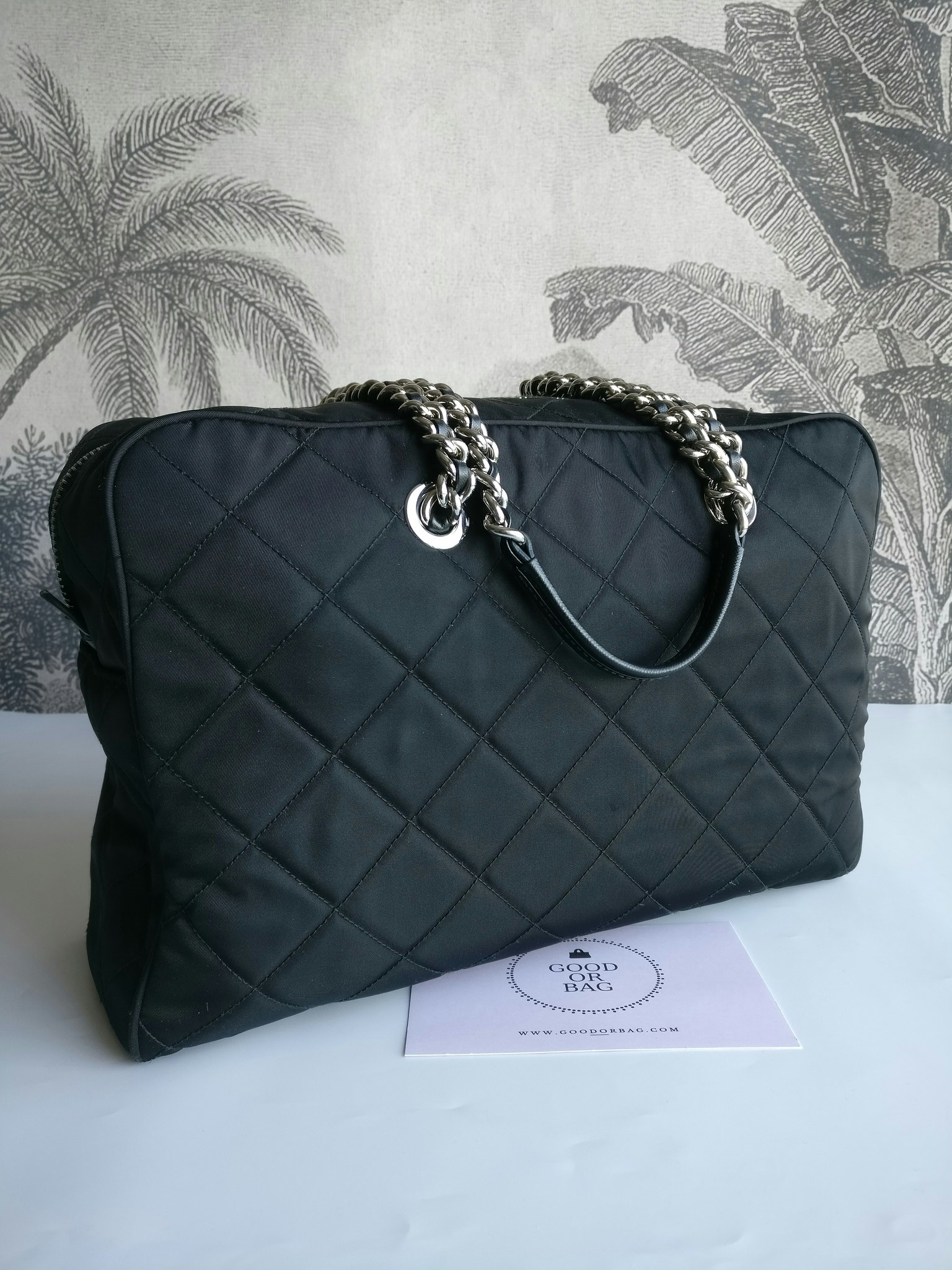 Prada quilted chain bowling bag
