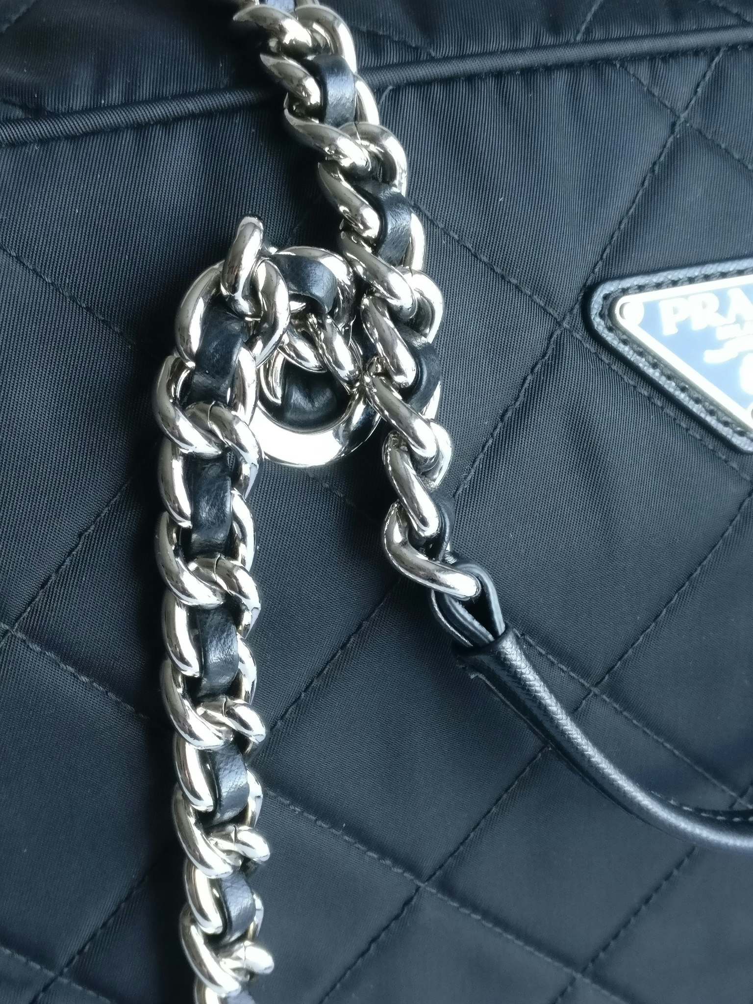 Prada quilted chain bowling bag