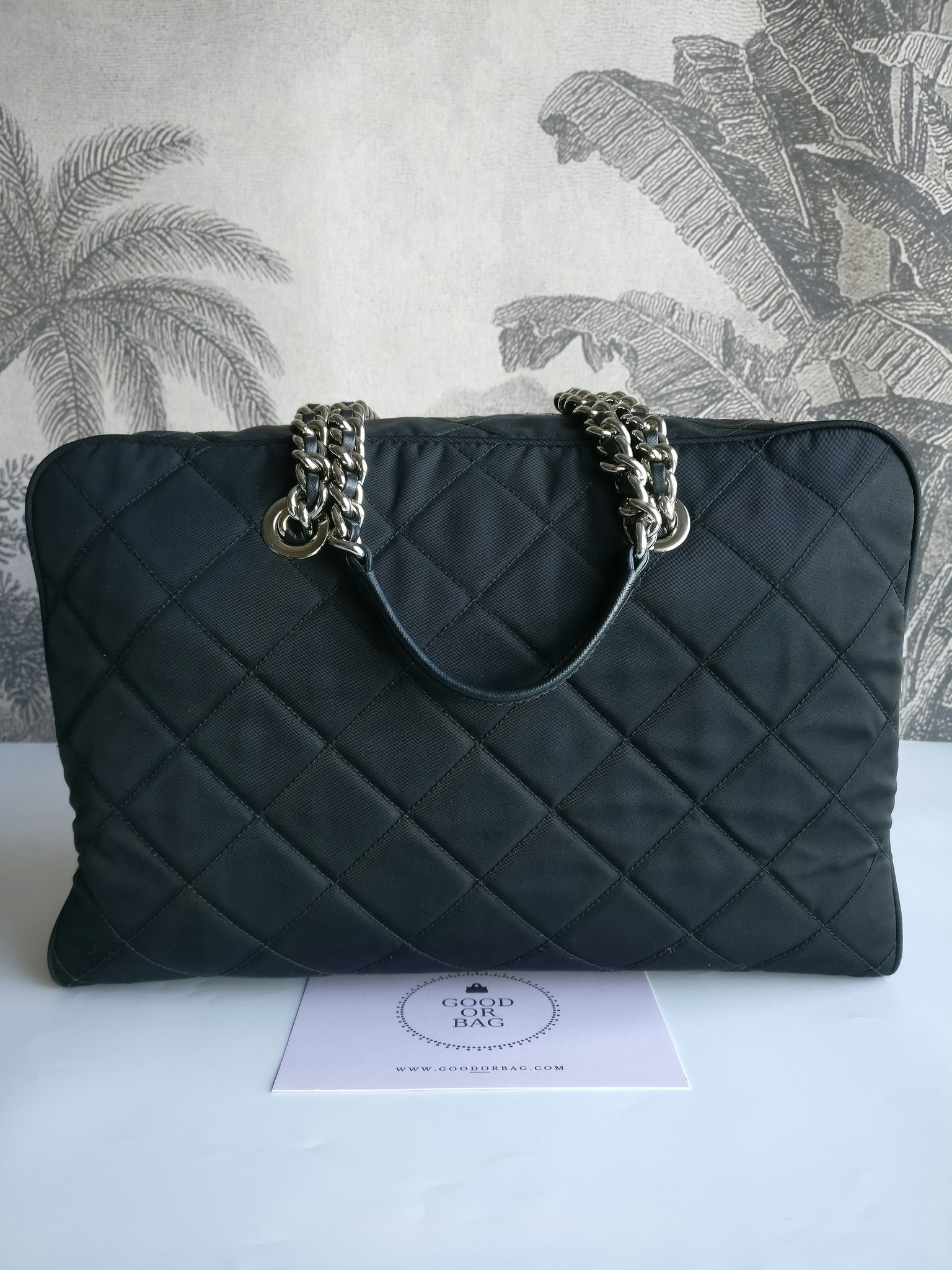 Prada quilted chain bowling bag