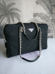 Prada quilted chain bowling bag