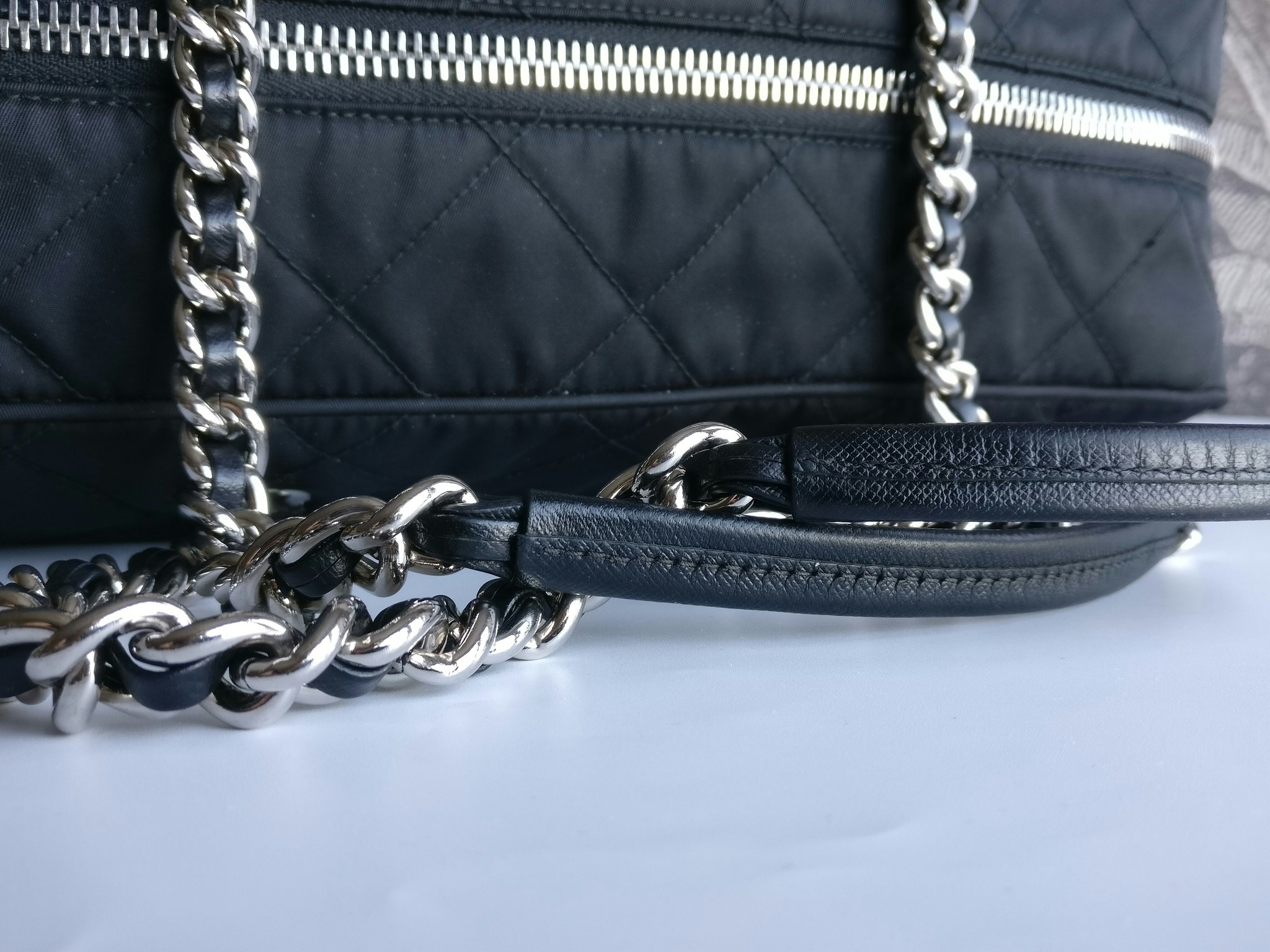 Prada quilted chain bowling bag