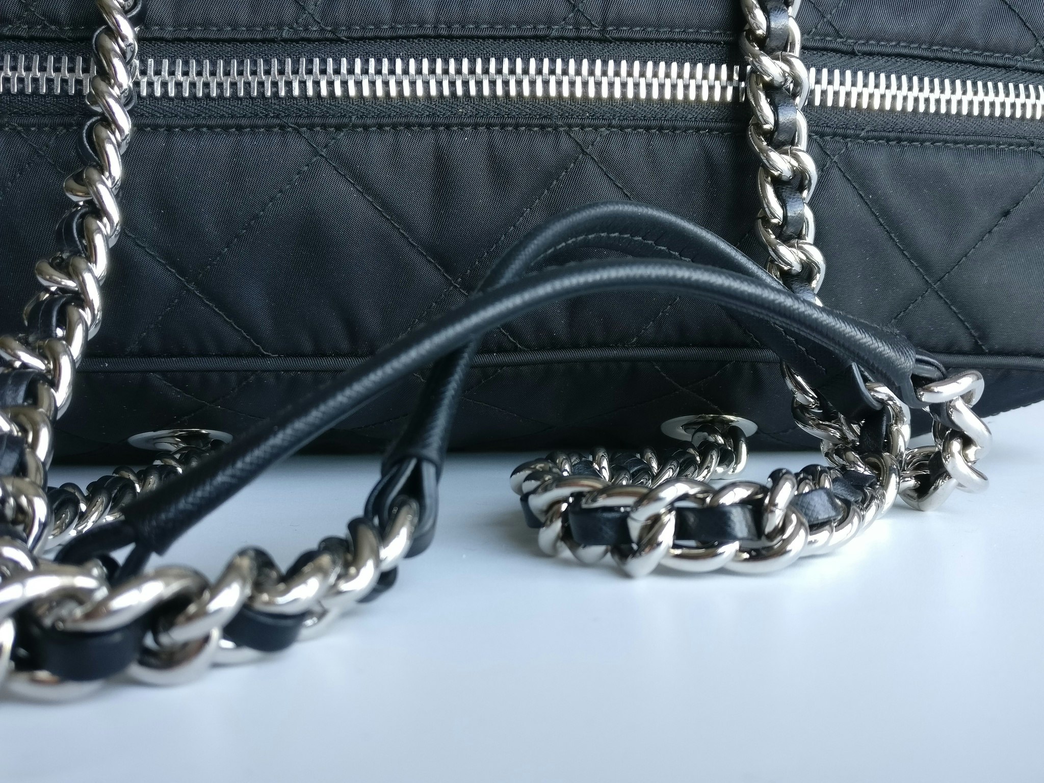 Prada quilted chain bowling bag