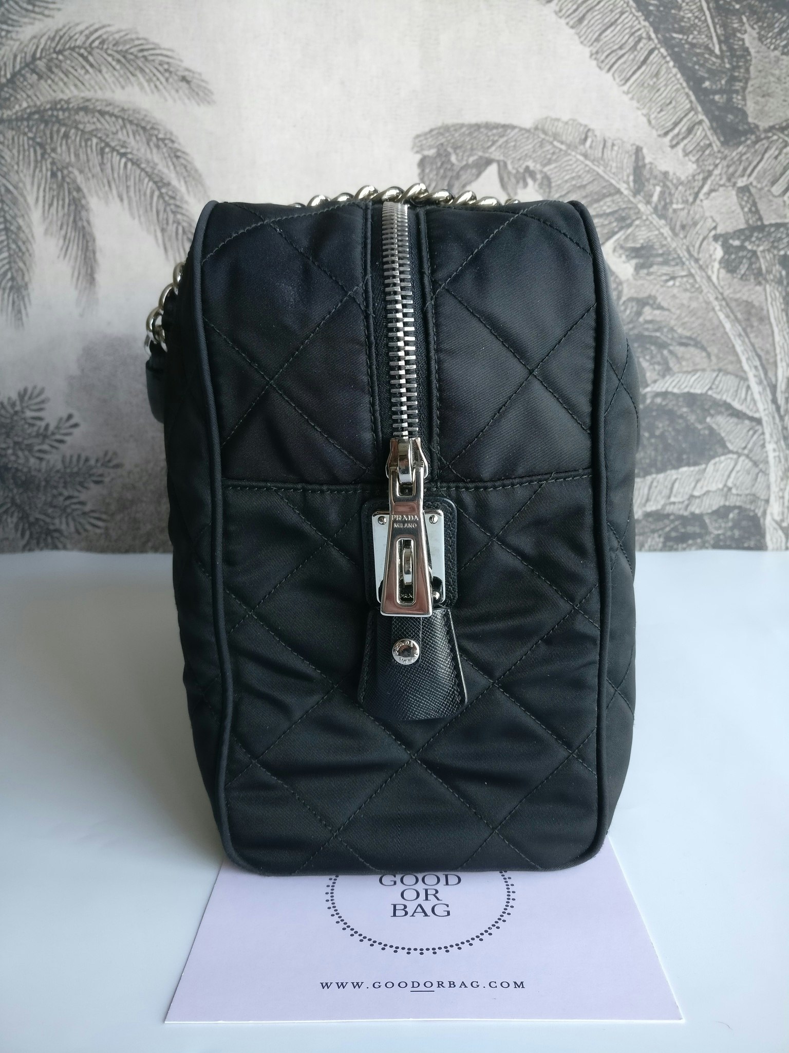 Prada quilted chain bowling bag