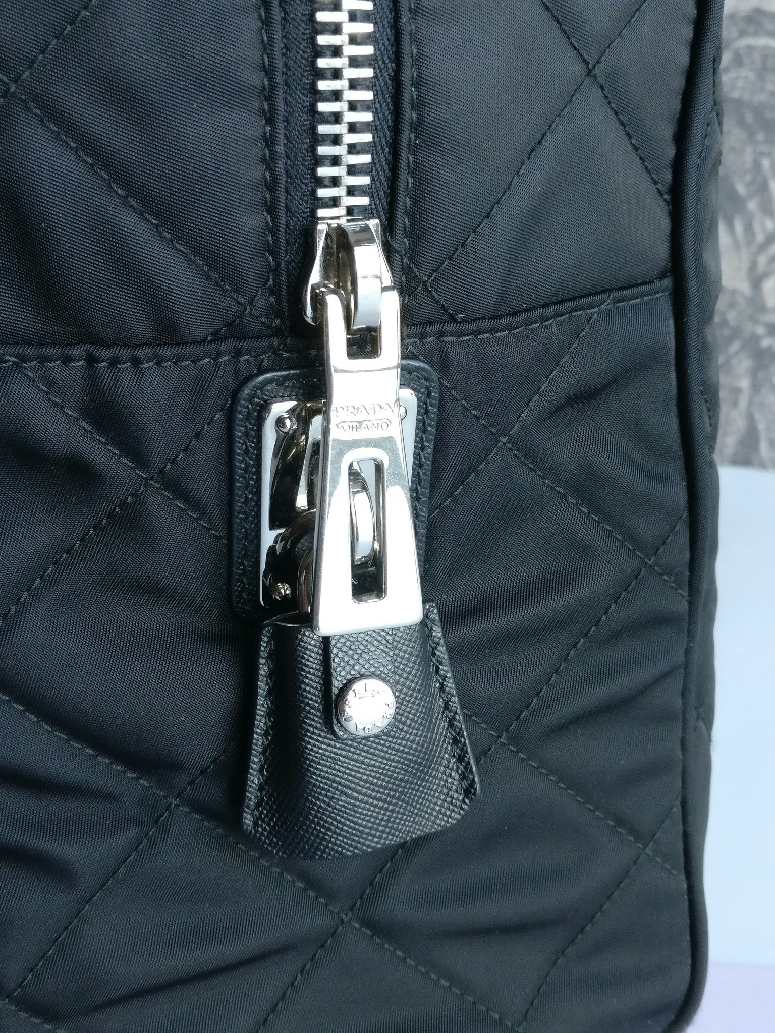 Prada quilted chain bowling bag