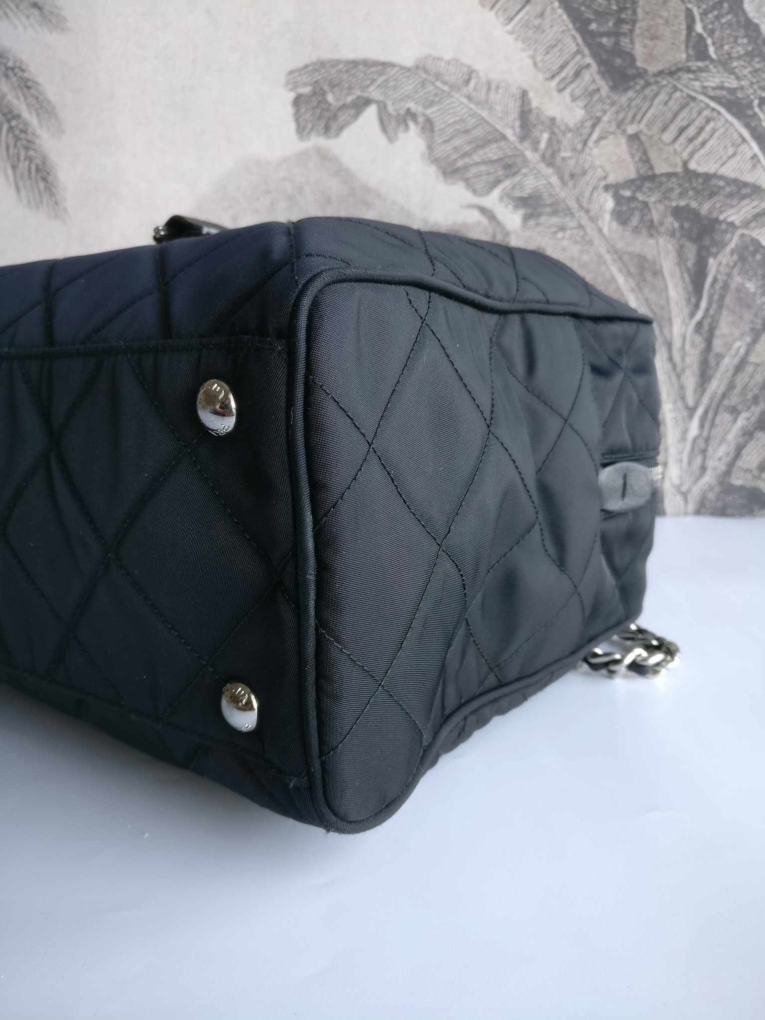 Prada quilted chain bowling bag