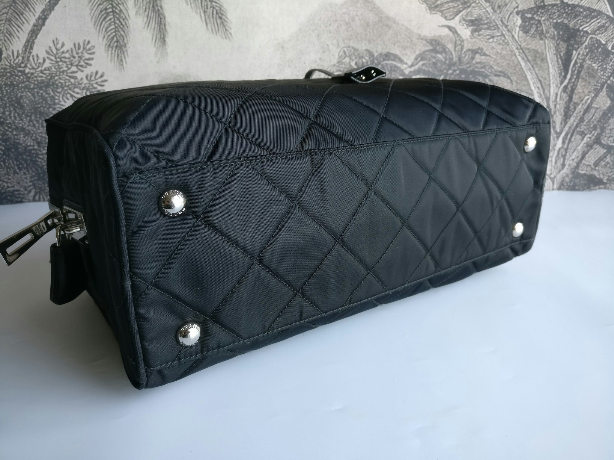 Prada quilted chain bowling bag