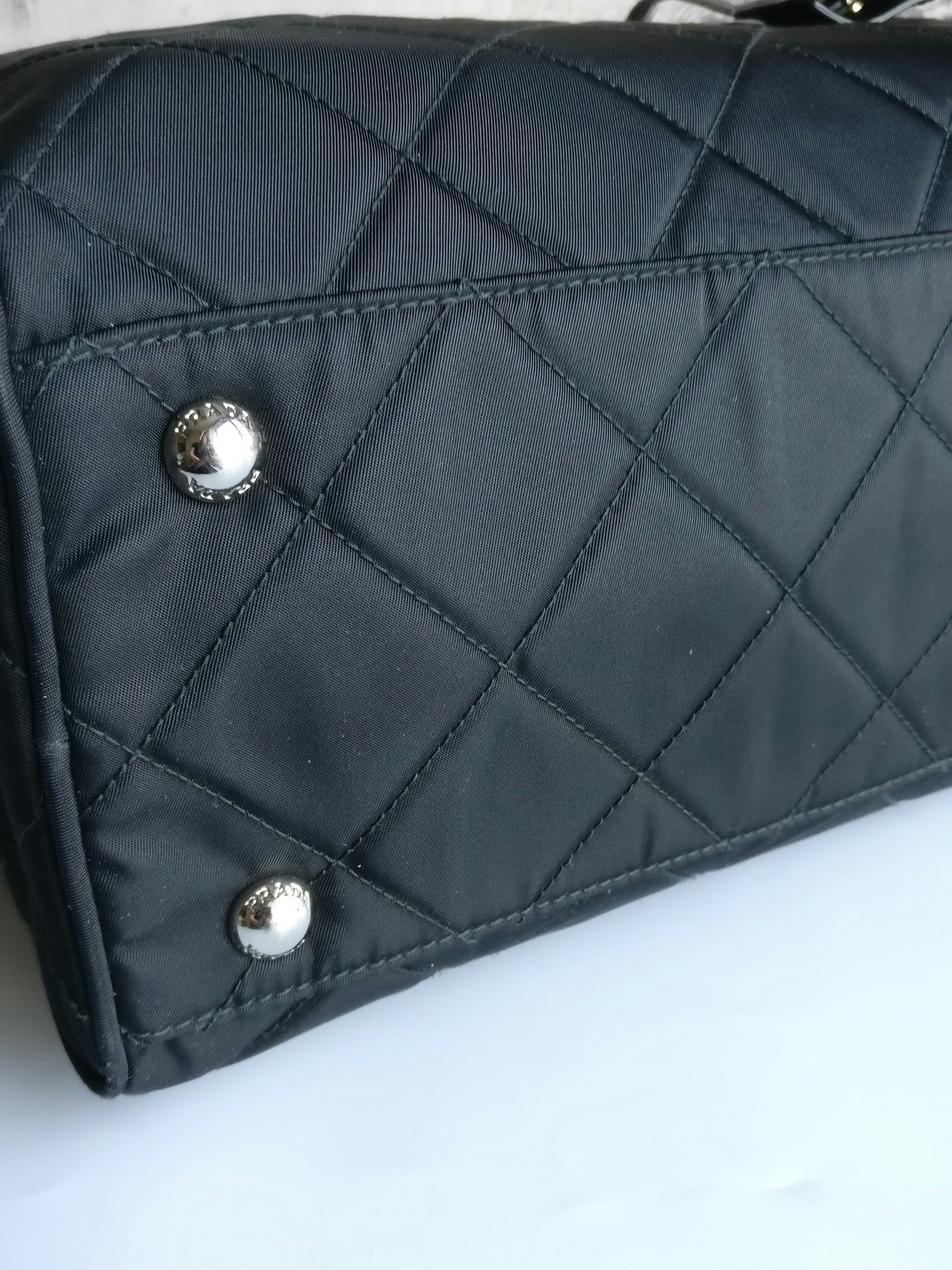 Prada quilted chain bowling bag