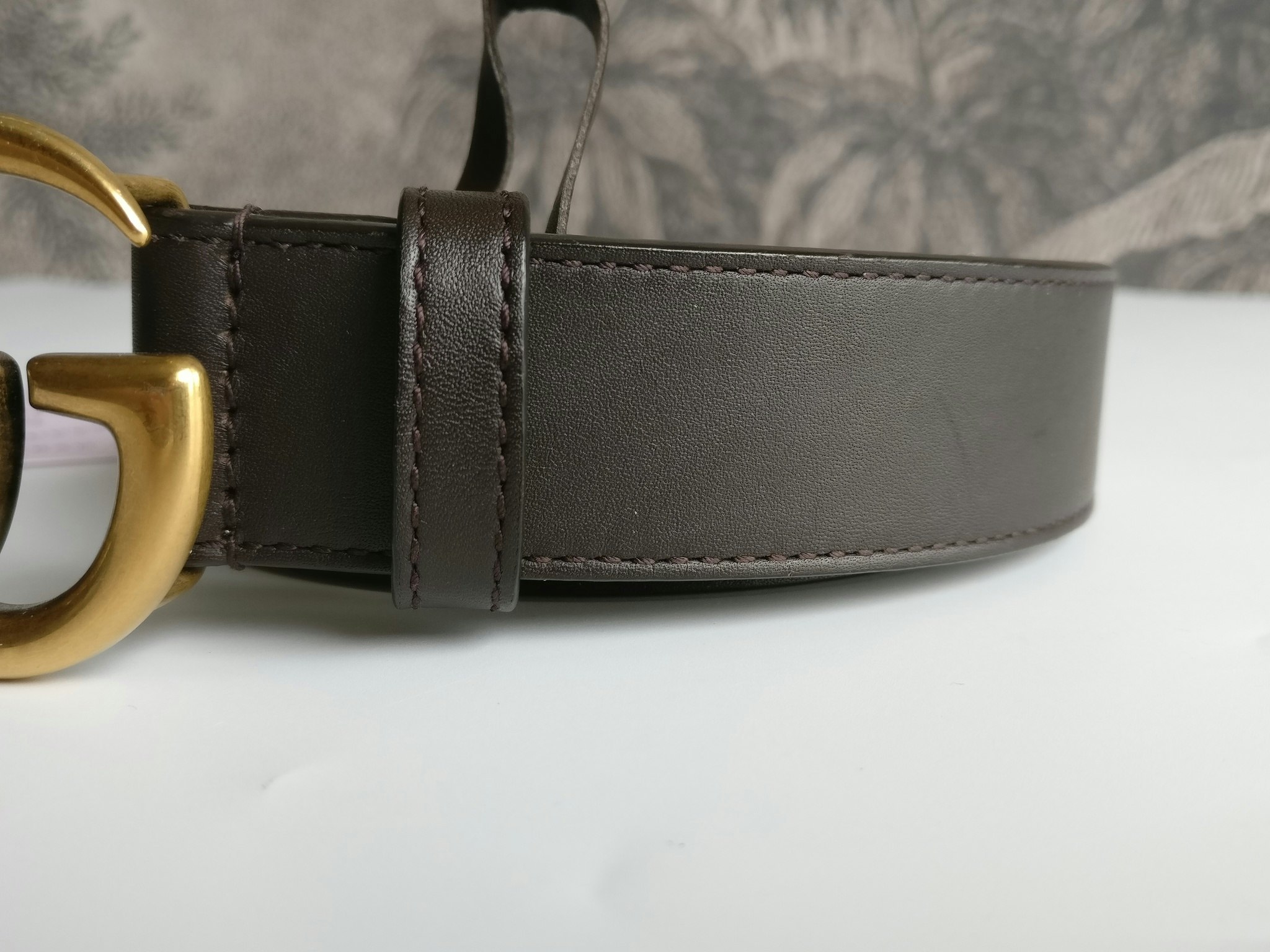 Gucci GG Marmont thin belt brown