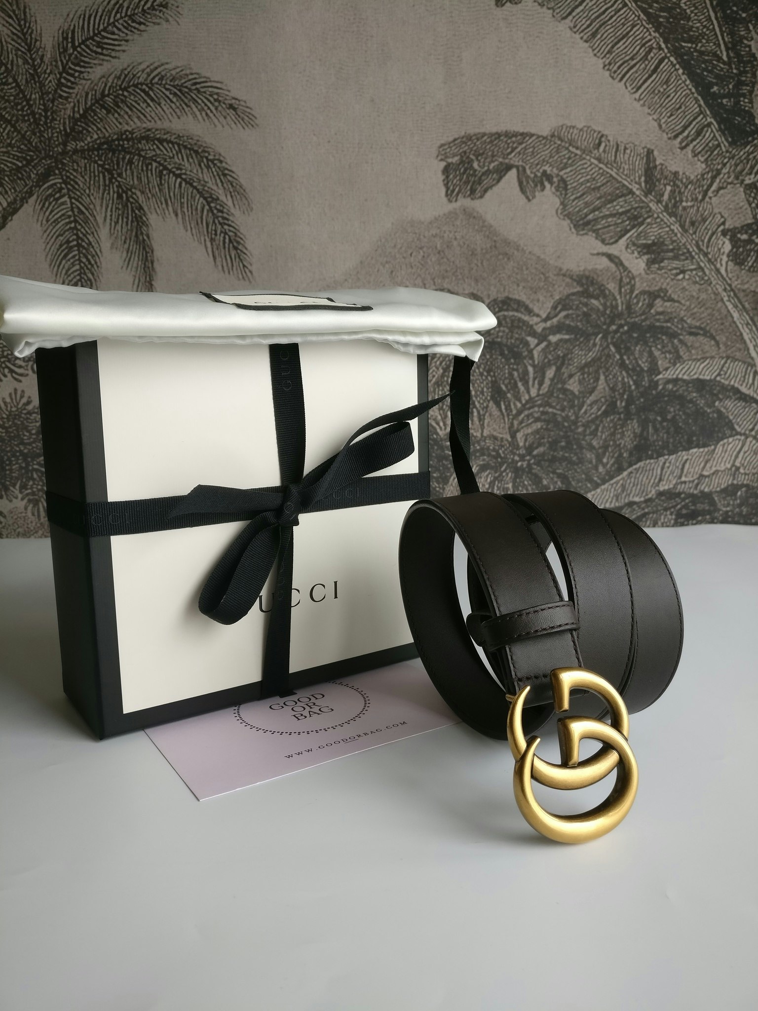 Gucci GG Marmont thin belt brown