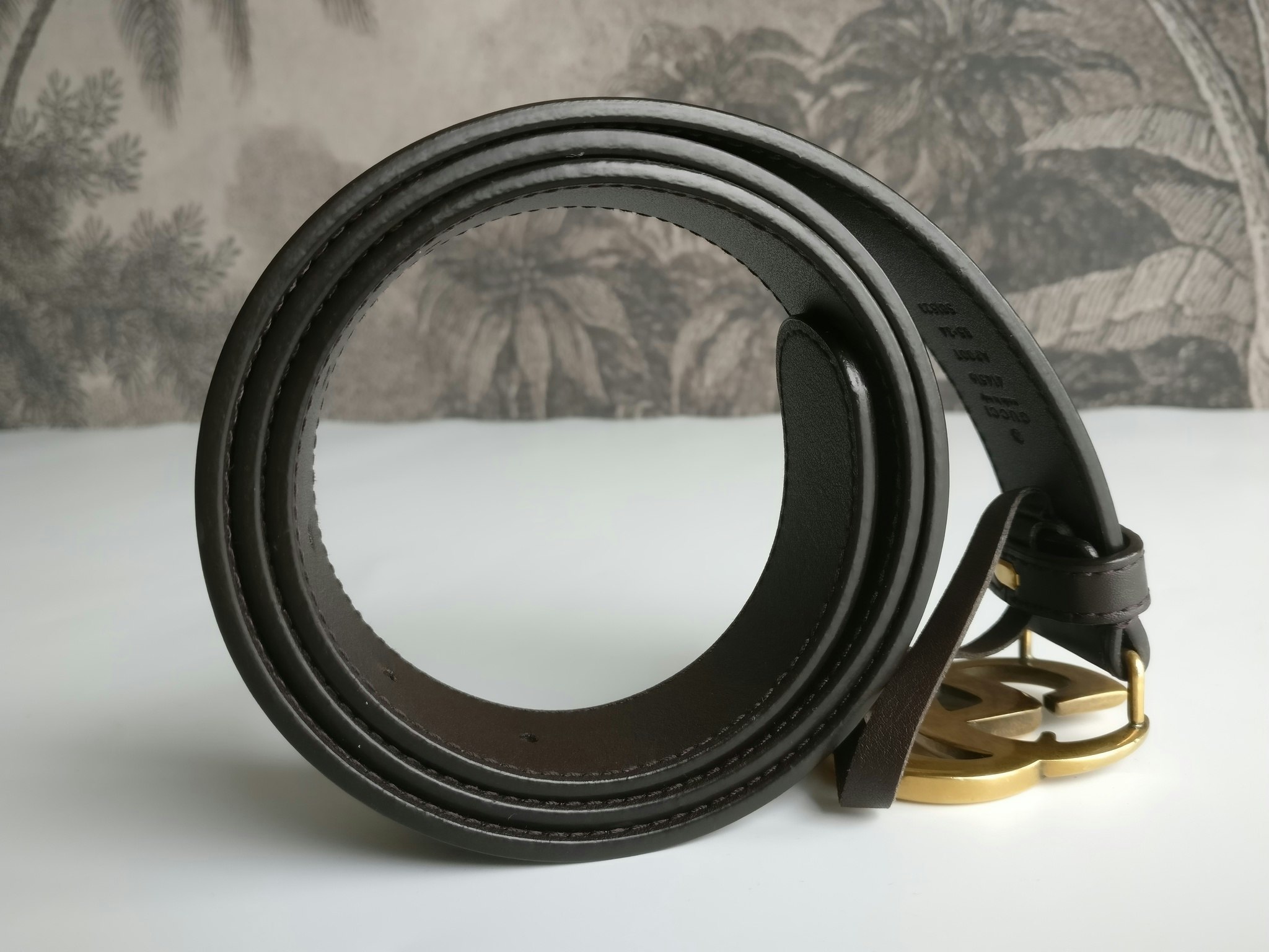 Gucci GG Marmont thin belt brown