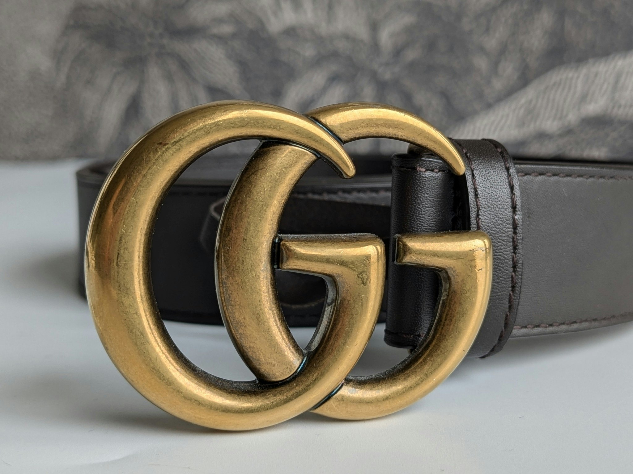 Gucci GG Marmont thin belt brown