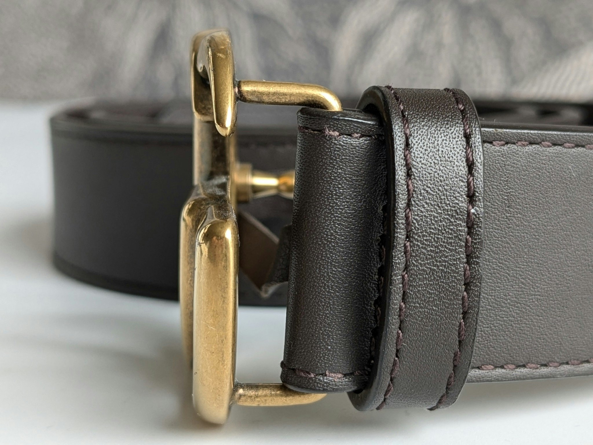 Gucci GG Marmont thin belt brown