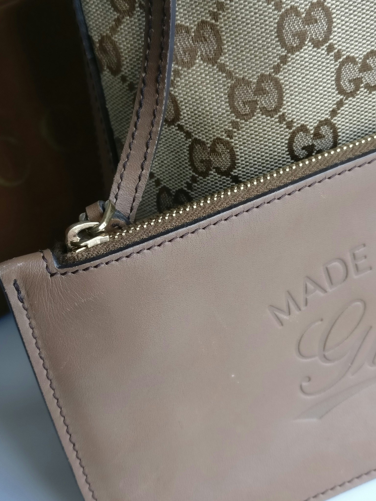 Gucci GG Small Craft Tote with pouch