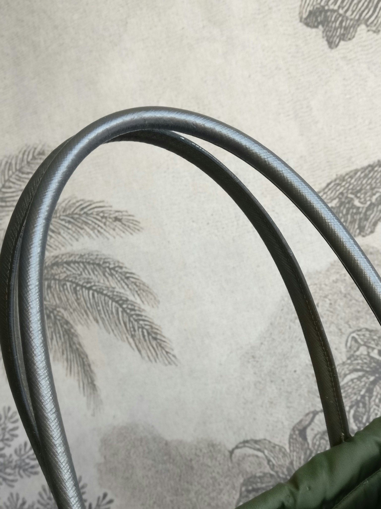 Prada Tessuto Nylon Bomber Tote Khaki