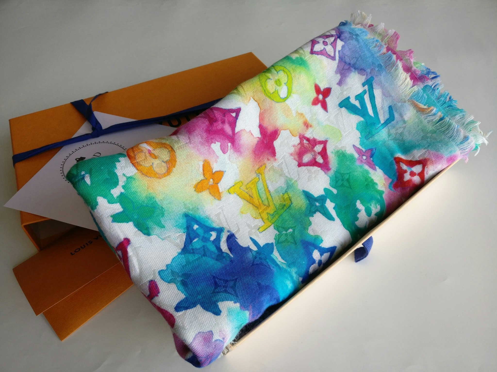 Louis Vuitton Limited Edition Watercolor Stole Shawl