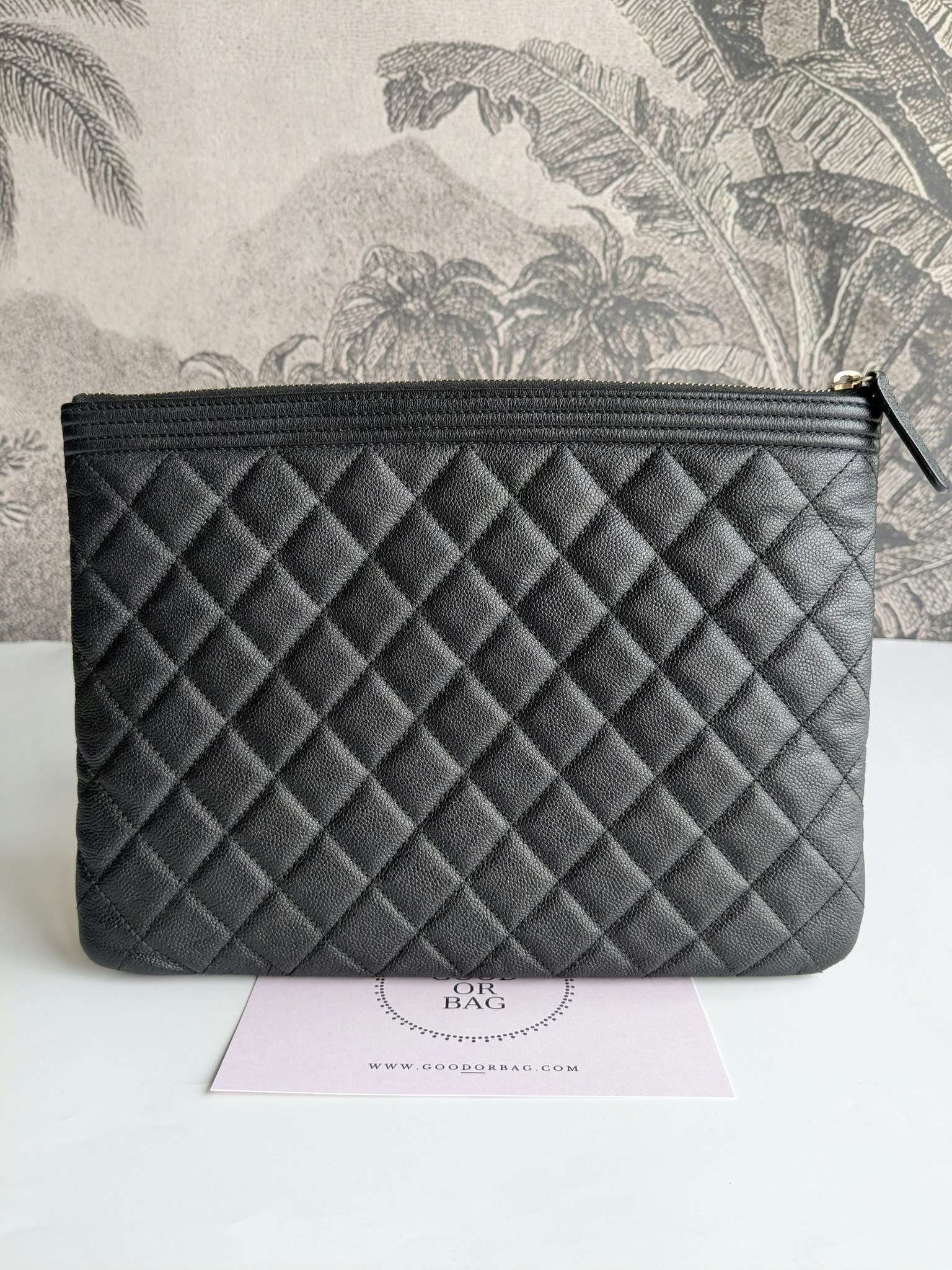 Chanel Medium Quilted Caviar Boy O Case Clutch