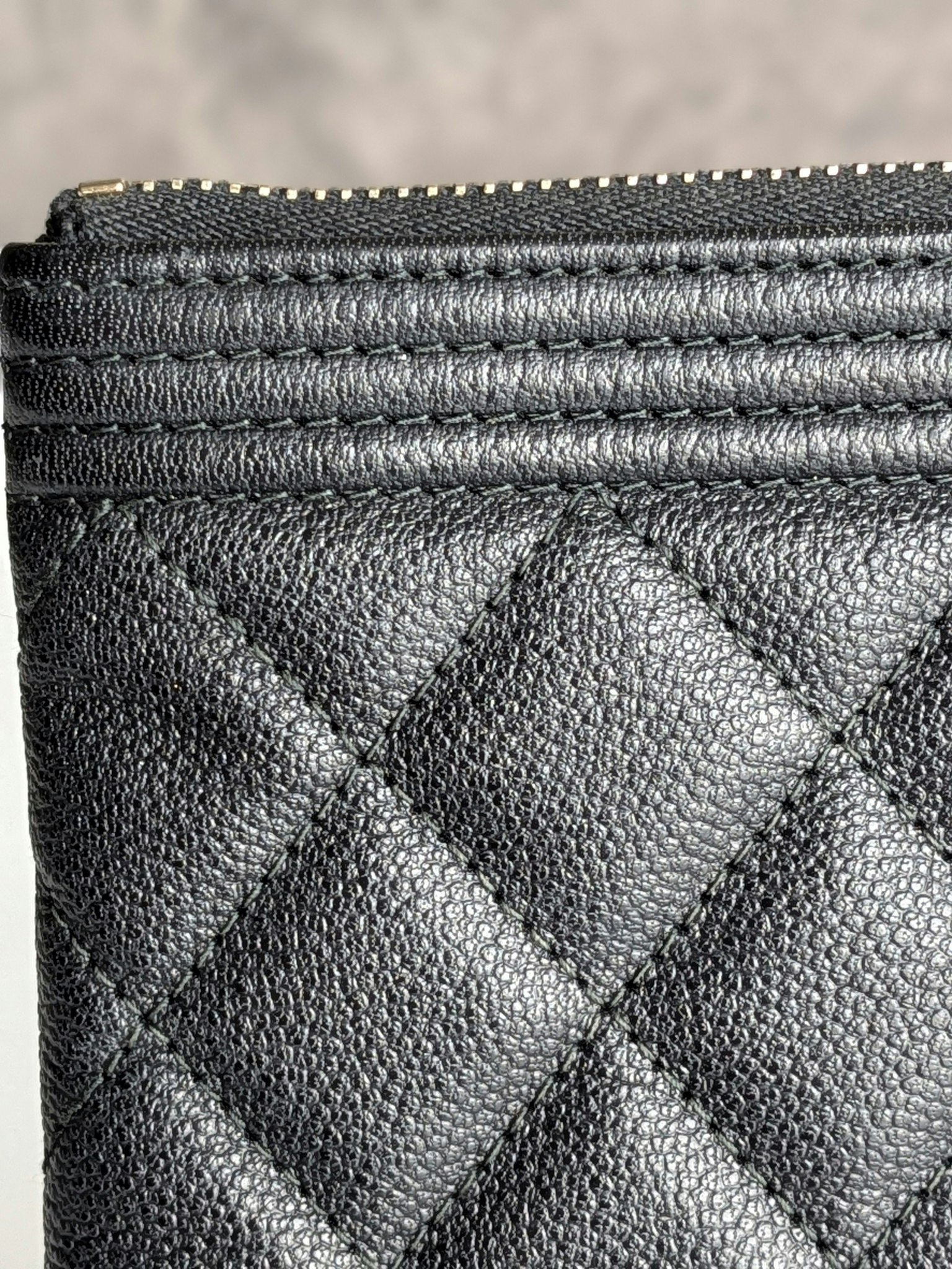 Chanel Medium Quilted Caviar Boy O Case Clutch