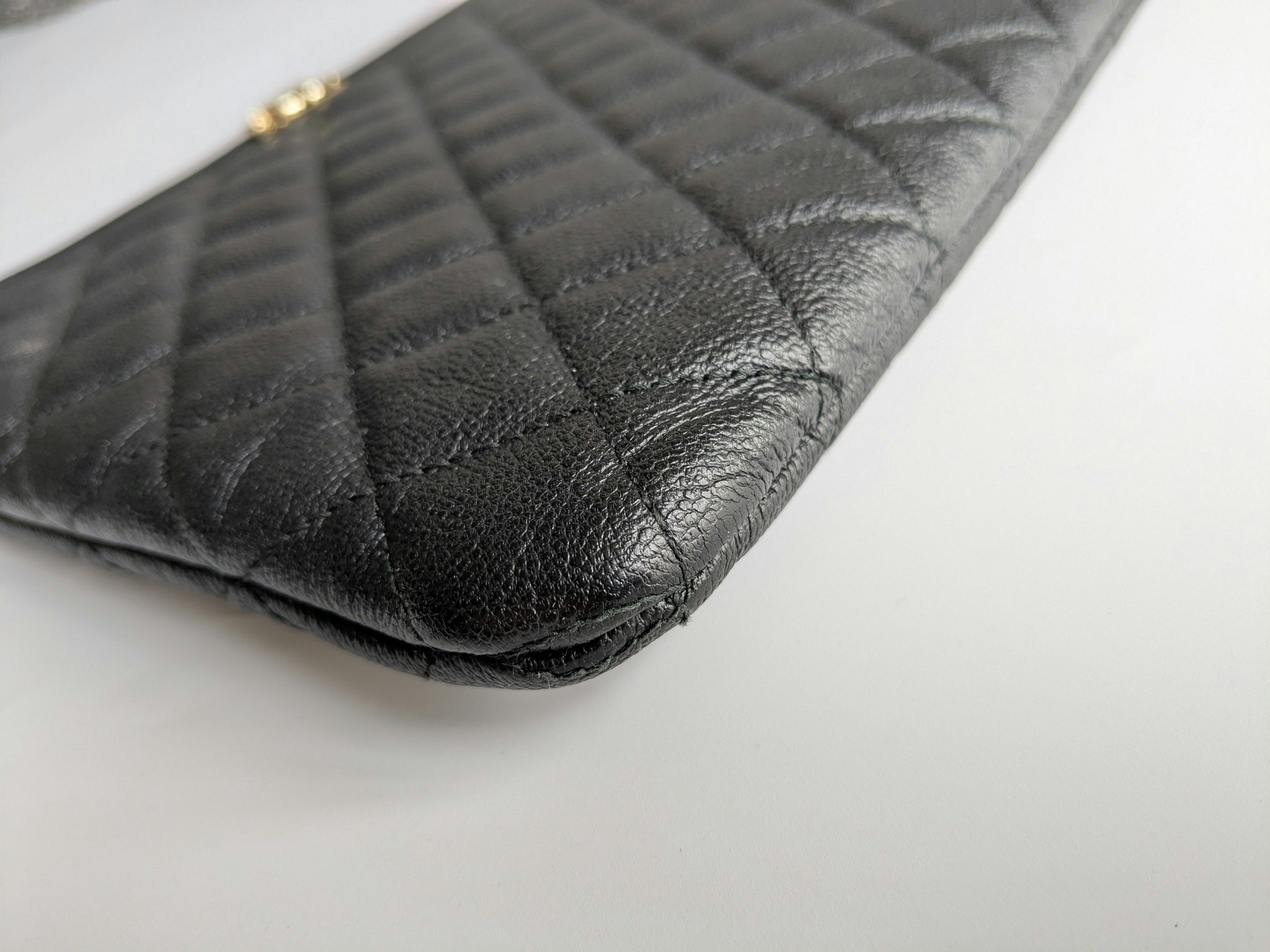 Chanel Medium Quilted Caviar Boy O Case Clutch