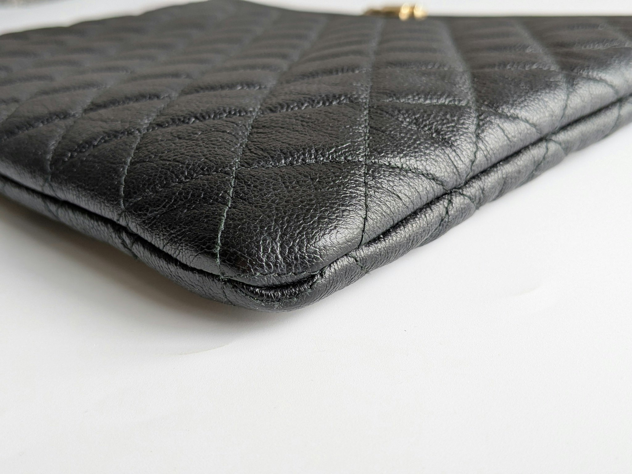 Chanel Medium Quilted Caviar Boy O Case Clutch