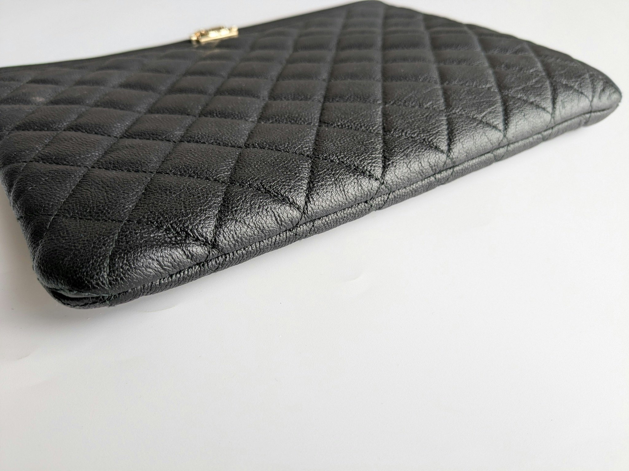 Chanel Medium Quilted Caviar Boy O Case Clutch