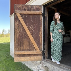 Klännning Onesize, Grönmönstrad