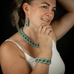 Halsband, Chains of Colour - Petrol Grey