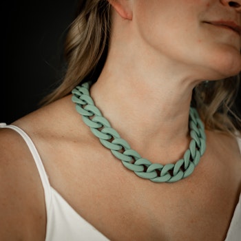 Halsband, Chains of Colour - Petrol Grey