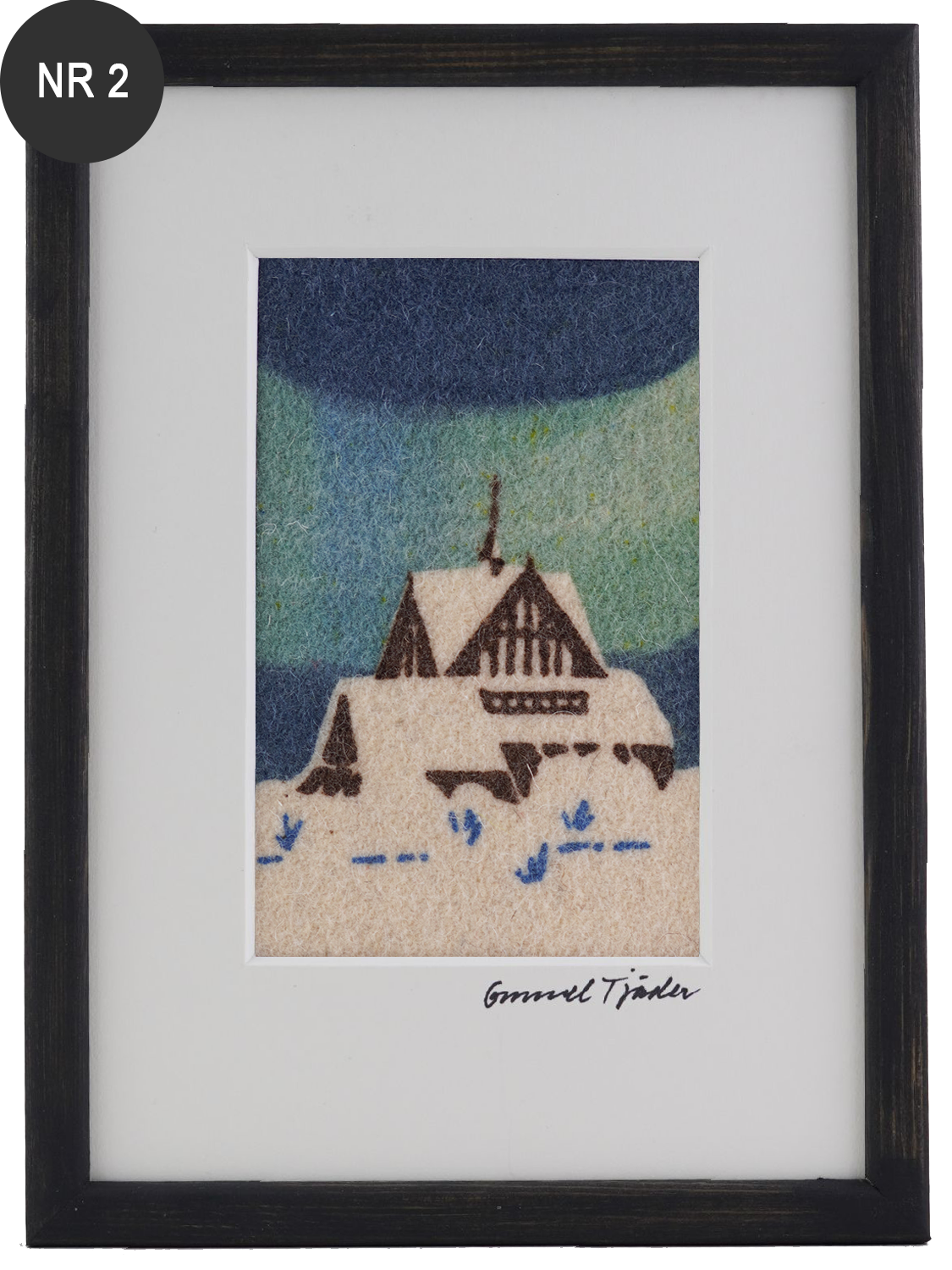 Tavlor Kiruna Kyrka med unika Norrsken