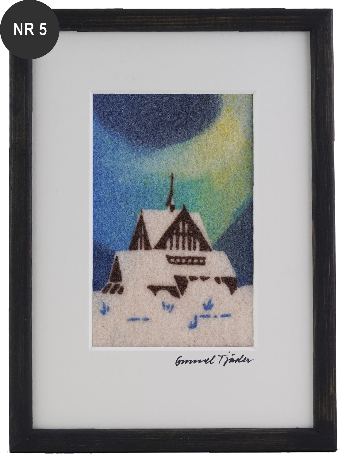 Tavlor Kiruna Kyrka med unika Norrsken