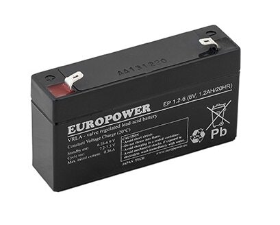 Gel-Batteri AGM Europower 6V 1,2 Ah