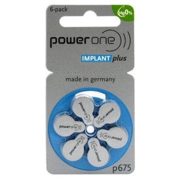 Hörapparatsbatterier PowerOne P675 IMPLANT PLUS