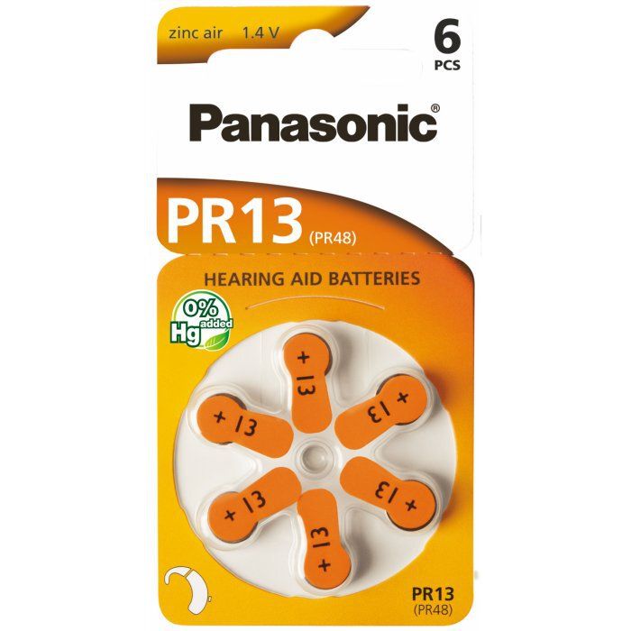 Hörapparatsbatterier Panasonic PR13