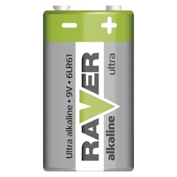 9V batteri /6LR61 RAVER Alkaliskt batteri 9V