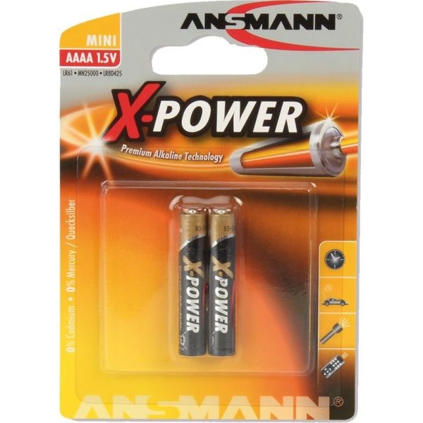 AAAA /LR61 batterier 2 x Ansmann Alkaline X-Power