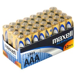 AAA /LR03 batterier 32 x Maxell