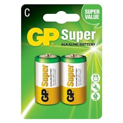 C-batterier (LR14) 2 x GP Super Alkaline