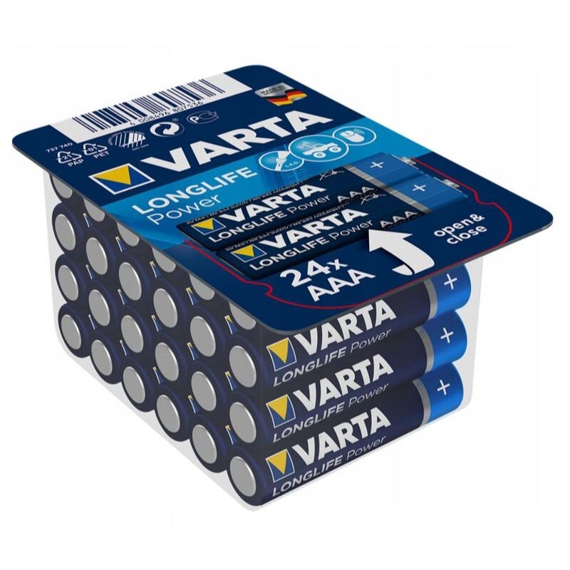 AAA batterier 24 x Varta Longlife Power