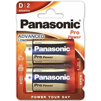 D-batterier / R20 Panasonic Alkaline PRO Power, 2-pack