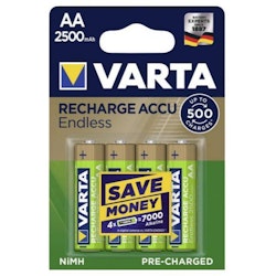 Uppladdningsbara batterier 4 x Varta R2U EndlessR6 AA 2500mAh