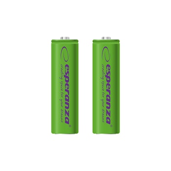 Uppladdningsbara batterier Esperanza Ni-MH AA 2000mAh 2 st, grön