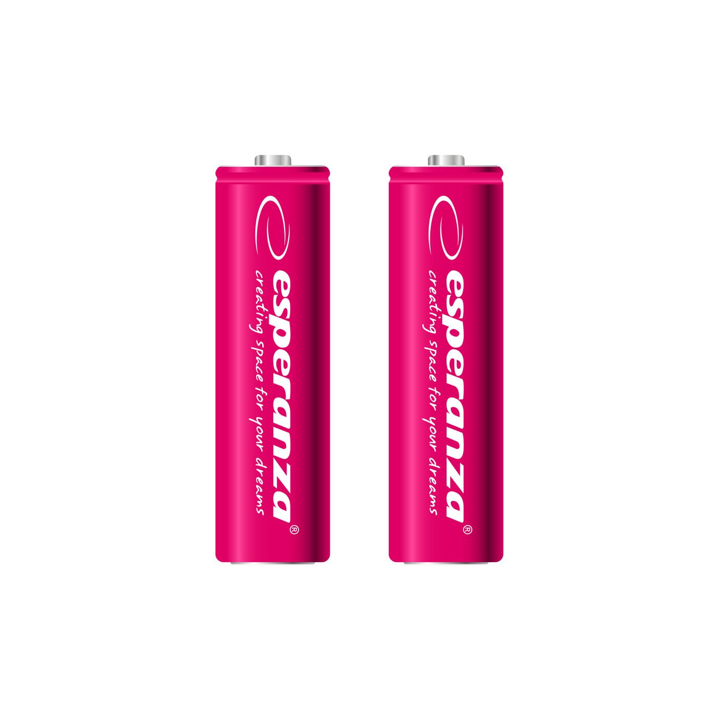 Uppladdningsbara batterier Esperanza Ni-MH AA 2000mAh 2st, röd
