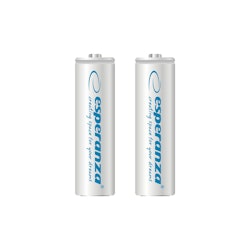 Uppladdningsbara batterier Esperanza Ni-MH AA 2000mAh 2 st, vit