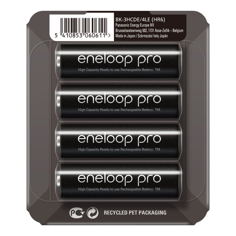 Uppladdningsbara batterier 4 x Panasonic Eneloop PRO R6 AA 2500mAh