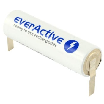 Uppladdningsbart batteri everActive R6 / AA 2600mAh  med lödfanor, typ: U