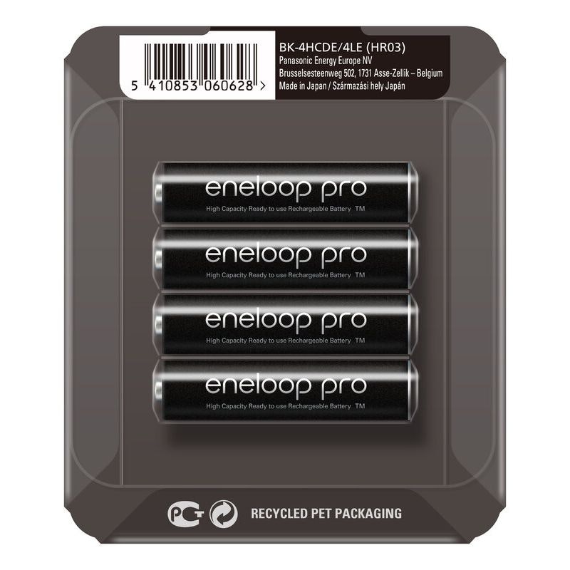 Uppladdningsbara batterier 4 x Panasonic Eneloop PRO R03 AAA 930mA