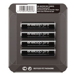 Uppladdningsbara batterier 4 x Panasonic Eneloop PRO R03 AAA 930mA